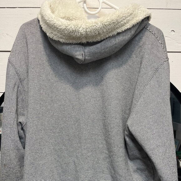 RVCA Men’s Cannon Sherpa Zip Hoodie Jacket – Silver Bleach (Size Large) - - Picture 3 of 8